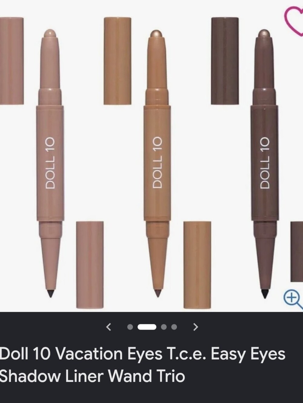 Doll10 Easy Eyes Shadow Liner Trio — Light Taupe, Warm Caramel, Deep Chocolate